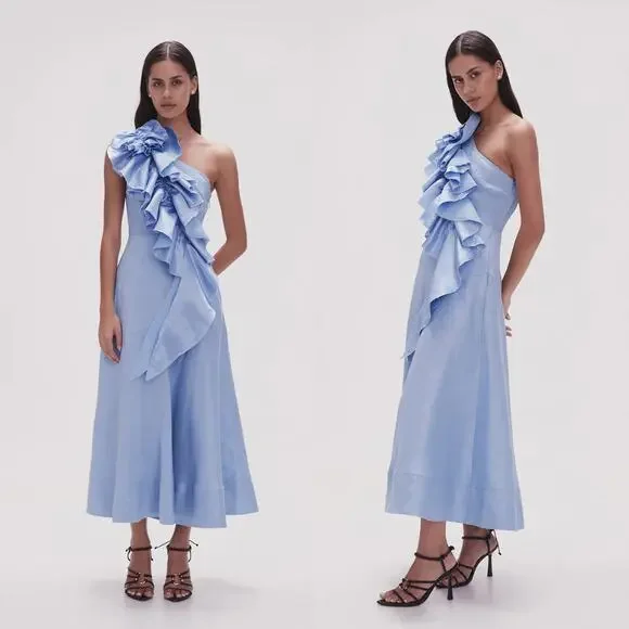 smokey blue prom dress Honey Couture ERIN Smokey Blue Sequin V Front Tulle Frilly Party Dress